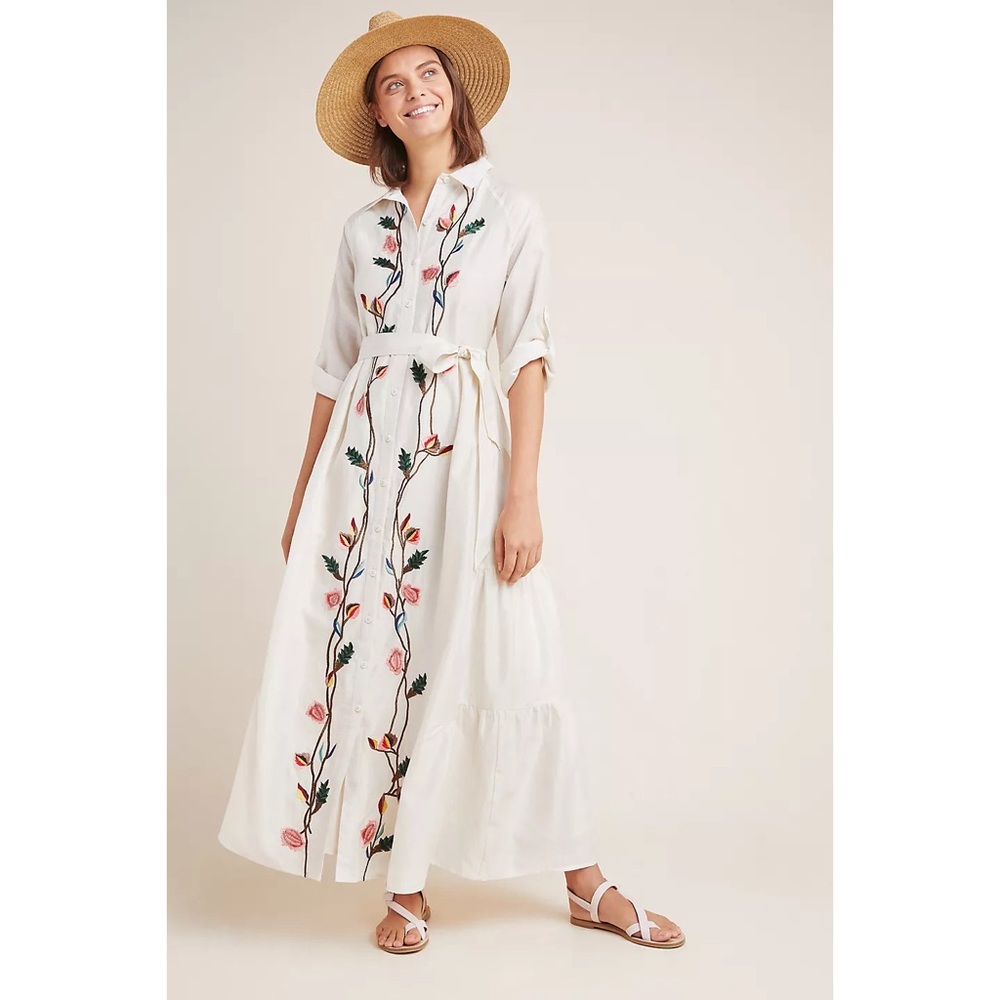 Anthropologie Samant Chauhan Embroidered Dress